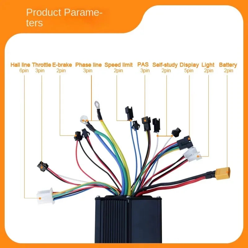 48V/52v 45A Sine Wave Dual Mode Ebike Controller for 2000W Ebike Brushless Motor