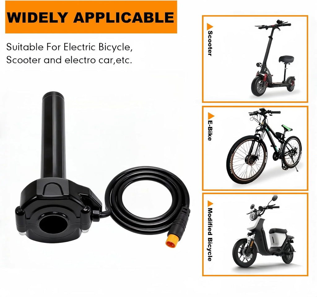Ebike Full Twist Throttle for Macfox 3 Pin Surron Style Throttle Grip Kit 12V-72V